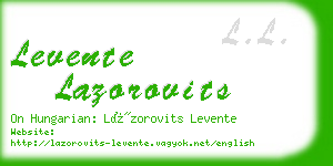 levente lazorovits business card